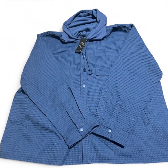 Original Use Other - Blue  hooded button-up closure, elastic cuffs, and pockets  XXL